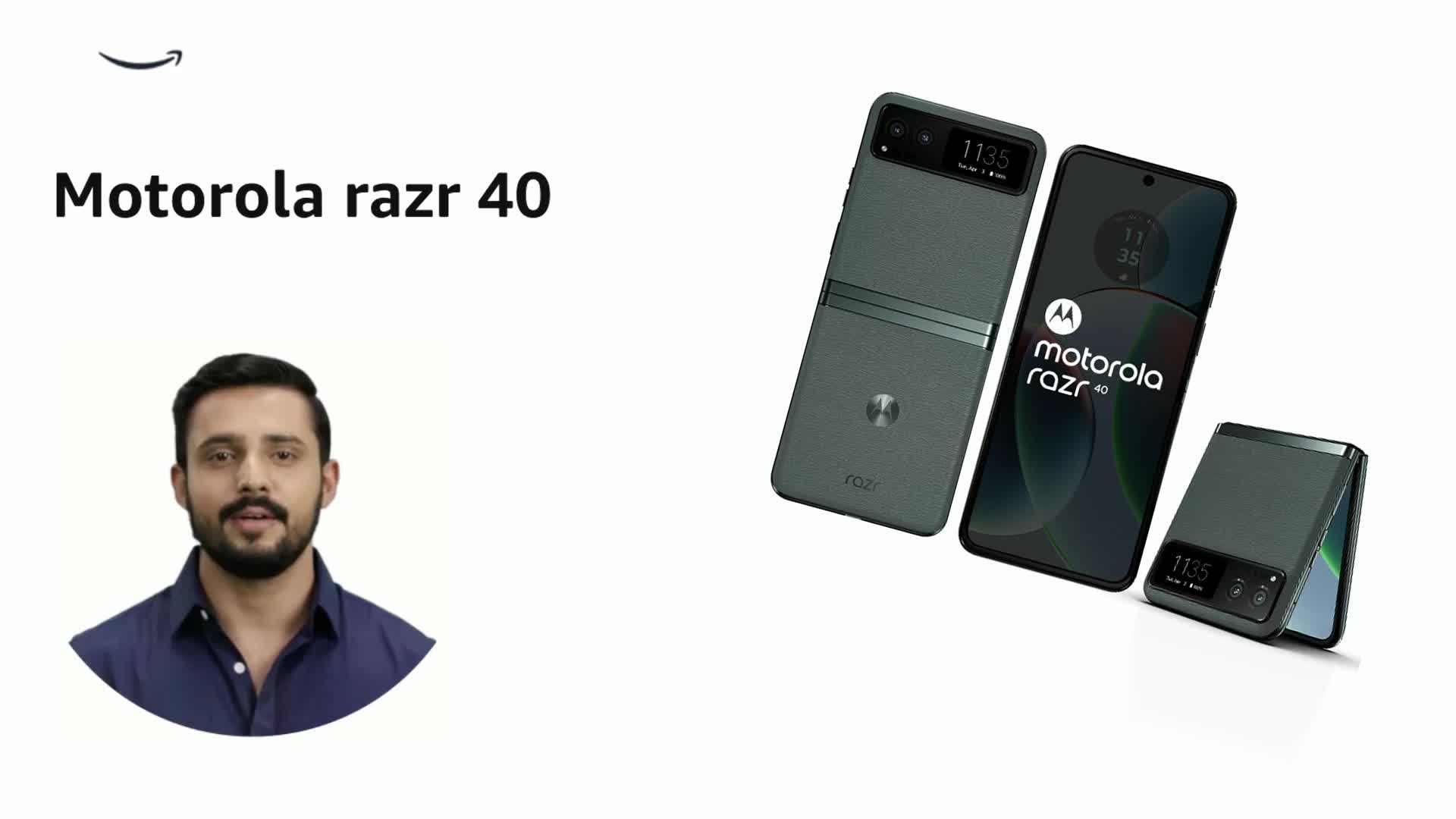 Refurbished) Motorola razr 40 (Sage Green, 8GB RAM, 256GB Storage